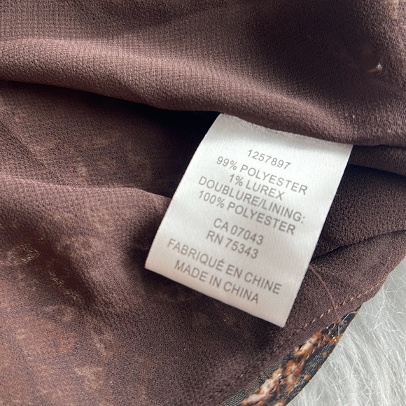 JOIE Long Sleeve Brown Floral and Metallic Blouse - Picture 12 of 13